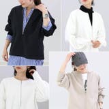 綿スウェットノーカラーハーフジッププルオーバー | FUNNY COMPANY＋  | 詳細画像4 