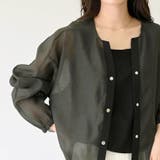 ドットボタンバックフリルシアーブラウス | FUNNY COMPANY＋  | 詳細画像3 