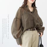 袖ギャザー両ポケシアー長袖シャツ | FUNNY COMPANY+ | 詳細画像3