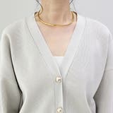 ゴールドボタン畦編みVネックカーディガン | FUNNY COMPANY＋  | 詳細画像21 