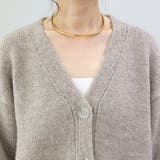 クリアボタンリブ使いVネックカーディガン | FUNNY COMPANY＋  | 詳細画像21 