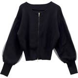 アンチピリング袖チュールダブルジップカーディガン | FUNNY COMPANY＋  | 詳細画像25 