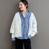 クリアボタンリブ使いVネックカーディガン | FUNNY COMPANY＋  | 詳細画像9 