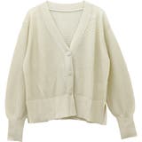 UV加工ガーター編みVネック長袖カーディガン | FUNNY COMPANY＋  | 詳細画像28 