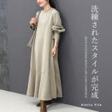 バックファスナー裾フレアロングワンピース | FUNNY COMPANY＋  | 詳細画像1 