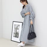 T/Cストライプバンドカラー長袖シャツワンピース | FUNNY COMPANY＋  | 詳細画像8 