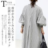 T/Cストライプバンドカラー長袖シャツワンピース | FUNNY COMPANY＋  | 詳細画像9 