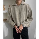 【フリー】ライトベージュ | ASCLO(エジュクロ)無地シンプルハーフジップ 韓国 | 3rd Spring