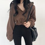 【フリー】ブラウン | Beidelli(ベイデリ)Vネッククロップドパーカー | 3rd Spring