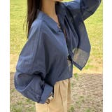 【フリー】ネイビー | Beidelliサンデールーズフィットクロップガーゼシャツ | 3rd Spring