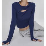 【フリー】ブルー | BLACK UP(ブラックアップ)ヒュートンカットウォーマークロップTシャツ | 3rd Spring