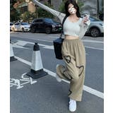KICKSEWINGブラックハートワイドジョガーバンディングパンツ | 3rd Spring | 詳細画像11 