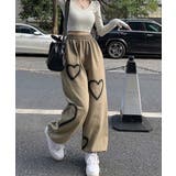 【フリー】ベージュ | KICKSEWINGブラックハートワイドジョガーバンディングパンツ | 3rd Spring