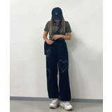 KICKSEWINGブラックハートワイドジョガーバンディングパンツ | 3rd Spring | 詳細画像21 