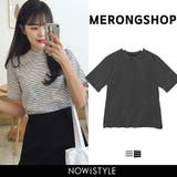MERONGSHOPハイネックボーダーTシャツ 韓国 韓国ファッション | 3rd Spring | 詳細画像1 