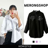 MERONGSHOPユニークレタリングシャツ韓国 韓国ファッション トップス | 3rd Spring | 詳細画像1 