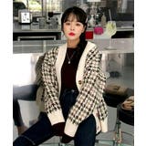 MERONGSHOP千鳥チェックざっくりカーディガン 韓国 韓国ファッション | 3rd Spring | 詳細画像7 