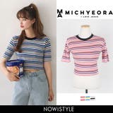 MICHYEORAマルチボーダークロップドT韓国 韓国ファッション | 3rd Spring | 詳細画像1 