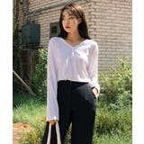 MICHYEORAVネックロングTシャツ韓国 韓国ファッション トップス | 3rd Spring | 詳細画像9 