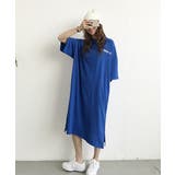 【フリー】ブルー | NANING9バックプリントTシャツワンピース 韓国 韓国ファッション | 3rd Spring