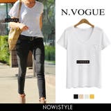 N Vogue胸ポケットVネックT 韓国 | 3rd Spring | 詳細画像1 