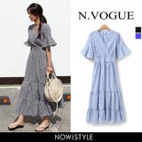N Vogueギンガムチェックフレアワンピース韓国 韓国ファッション | 3rd Spring | 詳細画像1 