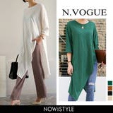N VogueアシンメトリースリットロングTシャツ韓国 韓国 | 3rd Spring | 詳細画像1 