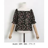 【フリー】ブラック | SONYUNARA小花柄半袖ブラウス韓国 韓国ファッション 花柄トップス | 3rd Spring