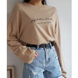 FREEベージュ | SONYUNARA筆記体ルーズフィットTシャツ韓国 韓国ファッション ロンT | 3rd Spring