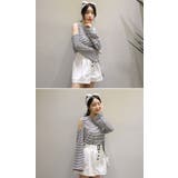 SUMGIRLカットアウトボーダーTシャツ 韓国 韓国ファッション | 3rd Spring | 詳細画像3 