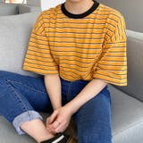 【フリー】イエロー | SONYUNARA(ソニョナラ)3色配色ストライプTシャツ | 3rd Spring
