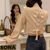 SONA(ソナ)バックレースアップリボンハイネックニット 韓国 | 3rd Spring | 詳細画像1