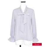 シャツブラウス Vネックボウタイ シフォンジョーゼット | SLENDER | 詳細画像4 