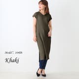 カーキ | ワッフルワンピース Vネック ワッフル | SLENDER