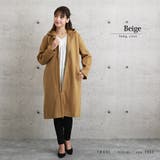 フード取り外し可 2way ノーカラーコート[品番：XL000001654]｜SLENDER
