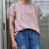 モカ | ストレッチコットンハイネックTシャツ モックネックｔシャツ シンプルカットソー | SLENDER