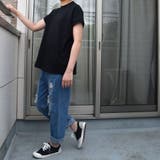ストレッチコットンハイネックTシャツ モックネックｔシャツ シンプルカットソー | SLENDER | 詳細画像3 