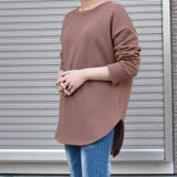 裏起毛サイドスリットカットソー ラウンドネック 裏地ファーTシャツ | SLENDER | 詳細画像10