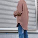 モカ | 裏起毛サイドスリットカットソー ラウンドネック 裏地ファーTシャツ | SLENDER