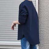 裏起毛サイドスリットカットソー ラウンドネック 裏地ファーTシャツ | SLENDER | 詳細画像2