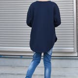 裏起毛サイドスリットカットソー ラウンドネック 裏地ファーTシャツ | SLENDER | 詳細画像3