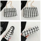 ツイードチェーンショルダーバッグ マグネット式開閉 春夏秋冬 | SLENDER | 詳細画像3