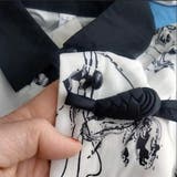 チャイナ風デザインブラウス ブラック ホワイト | SLENDER | 詳細画像2 