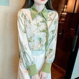 チャイナ風デザインブラウス ブラック ホワイト | SLENDER | 詳細画像4 