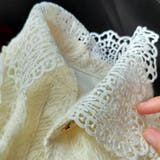 フリルレース長袖ブラウス 裏地付き 透け感 | SLENDER | 詳細画像4 