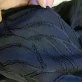 リーフ柄立体模様シフォンブラウス ブラック 袖シアー素材 | SLENDER | 詳細画像3