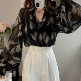 デザインシアー長袖ブラウス 透け感 羽織り | SLENDER | 詳細画像3 