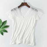 半袖レース切り替えVネックインナー 重ね着 レイヤード | SLENDER | 詳細画像9 