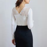 長袖レース切り替えVネックインナー 裏起毛 重ね着 | SLENDER | 詳細画像5 