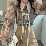 チャイナ風シアーデザインブラウス 存在感抜群 おしゃれ | SLENDER | 詳細画像5 